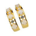 CRYSTAL CASTLE GOLD PLATED AUSTRALIAN WHITE OPAL DROP EARRINGS