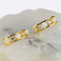 CRYSTAL CASTLE GOLD PLATED AUSTRALIAN WHITE OPAL DROP EARRINGS