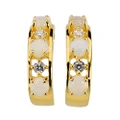 CRYSTAL CASTLE GOLD PLATED AUSTRALIAN WHITE OPAL DROP EARRINGS
