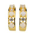 CRYSTAL CASTLE GOLD PLATED AUSTRALIAN WHITE OPAL DROP EARRINGS