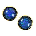TWINSET GOLD PLATED AUSTRALIAN OPAL STUD EARRINGS