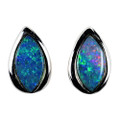 LOVE AT FIRST SIGHT STERLING SILVER AUSTRALIAN OPAL STUD EARRINGS