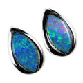 LOVE AT FIRST SIGHT STERLING SILVER AUSTRALIAN OPAL STUD EARRINGS