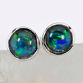 BUBBLE GUM STERLING SILVER AUSTRALIAN OPAL STUD EARRINGS