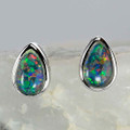 ELECTRA STERLING SILVER AUSTRALIAN OPAL STUD EARRINGS