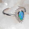 CONFETTI PRINCESS STERLING SILVER AUSTRALIAN OPAL RING