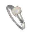 MILKY GLITTER STERLING SILVER AUSTRALIAN WHITE OPAL RING MILKY GLITTER STERLING SILVER AUSTRALIAN WHITE OPAL RING