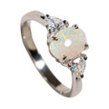 ASPEN DREAM STERLING SILVER AUSTRALIAN WHITE OPAL RING