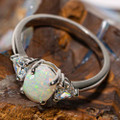* 1 ASPEN DREAM STERLING SILVER AUSTRALIAN WHITE OPAL RING
