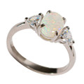 * 1 ASPEN DREAM STERLING SILVER AUSTRALIAN WHITE OPAL RING