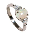 * 1 ASPEN DREAM STERLING SILVER AUSTRALIAN WHITE OPAL RING