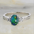 UNIVERSE BLOOM STERLING SILVER AUSTRALIAN OPAL RING