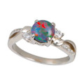 PASTEL SHOCK STERLING SILVER AUSTRALIAN OPAL RING