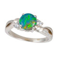 AURA SWIRL STERLING SILVER AUSTRALIAN OPAL RING