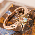MARIGOLD 14KT ROSE GOLD PLATED AUSTRALIAN WHITE OPAL RING