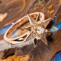 RIPTIDE 14KT ROSE GOLD PLATED AUSTRALIAN WHITE OPAL RING