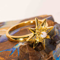 BEL AIR 18KT YELLOW GOLD PLATED AUSTRALIAN WHITE OPAL RING