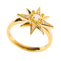 BEL AIR 18KT YELLOW GOLD PLATED AUSTRALIAN WHITE OPAL RING