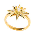 LUCKY STAR 18KT YELLOW GOLD PLATED AUSTRALIAN WHITE OPAL RING
