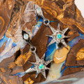 *1 STARRY EYES 14KT WHITE GOLD & DIAMOND AUSTRALIAN WHITE OPAL DROP EARRINGS