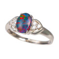 POP STERLING SILVER AUSTRALIAN BLACK OPAL RING