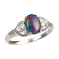 POP STERLING SILVER AUSTRALIAN BLACK OPAL RING