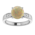 Round White Opal 118_Sterling Silver_Round