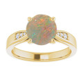 Round White Opal 119_Yellow Gold_Round