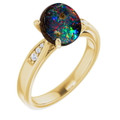 Round Boulder Opal 47_Yellow Gold_Round