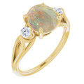 Round White Opal 119_Yellow Gold_Round