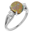 Round Boulder Opal 52_White Gold_Round