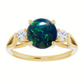 Round Black Opal 54_Yellow Gold_Round