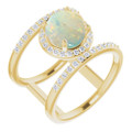 Round White Opal 120_Yellow Gold_Round