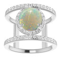 Round White Opal 120_Sterling Silver_Round