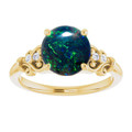 Round Black Opal 54_Yellow Gold_Round