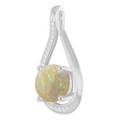 Round White Opal 118_Sterling Silver_Round Round White Opal 118_Sterling Silver_Round