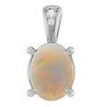 Oval White Opal 117_Sterling Silver_Oval Oval White Opal 117_Sterling Silver_Oval