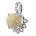 Round White Opal 118_Sterling Silver_Round
