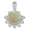 Round White Opal 120_Sterling Silver_Round