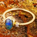 * BE YOUR LOVER 14KT YELLOW GOLD & DIAMOND AUSTRALIAN OPAL RING