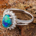 HEAVEN PLATINUM & DIAMOND SOLID BLACK OPAL RING