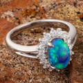 HEAVEN PLATINUM & DIAMOND SOLID BLACK OPAL RING