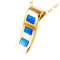 BRIGHT LIGHT 14KT YELLOW GOLD AUSTRALIAN BLACK OPAL NECKLACE