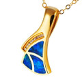 * GOLDEN SAIL 14KT YELLOW GOLD & DIAMOND AUSTRALIAN OPAL NECKLACE