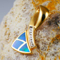 BONITA 14KT YELLOW GOLD & DIAMOND AUSTRALIAN OPAL NECKLACE BONITA 14KT YELLOW GOLD & DIAMOND AUSTRALIAN OPAL NECKLACE