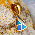 BONITA 14KT YELLOW GOLD & DIAMOND AUSTRALIAN OPAL NECKLACE BONITA 14KT YELLOW GOLD & DIAMOND AUSTRALIAN OPAL NECKLACE
