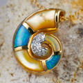 OCEAN LOVE 14KT YELLOW GOLD & DIAMOND AUSTRALIAN OPAL NECKLACE