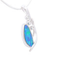 * A ROSARITO 14KT WHITE GOLD & DIAMOND AUSTRALIAN OPAL NECKLACE