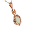 * A LOVING MOMENT 14KT ROSE GOLD & DIAMOND AUSTRALIAN WHITE OPAL NECKLACE