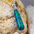 * 1 LUCIDITY 14KT WHITE GOLD & DIAMOND AUSTRALIAN BLACK OPAL NECKLACE